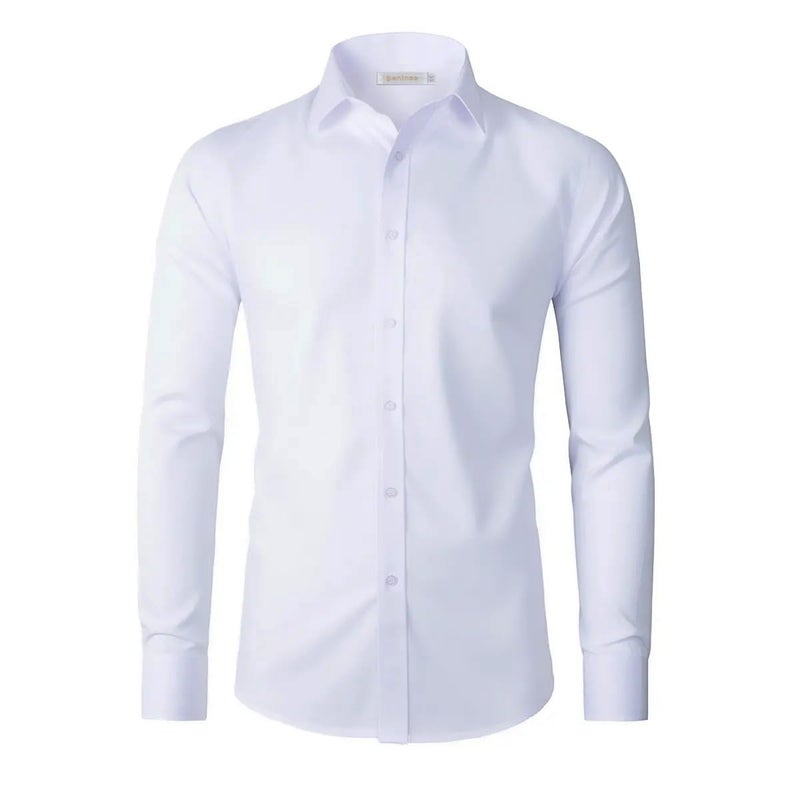 Beninos Men's Dress Shirts Casual Long Sleeve Button Down Shirt (5618 White, XL) - Image 1